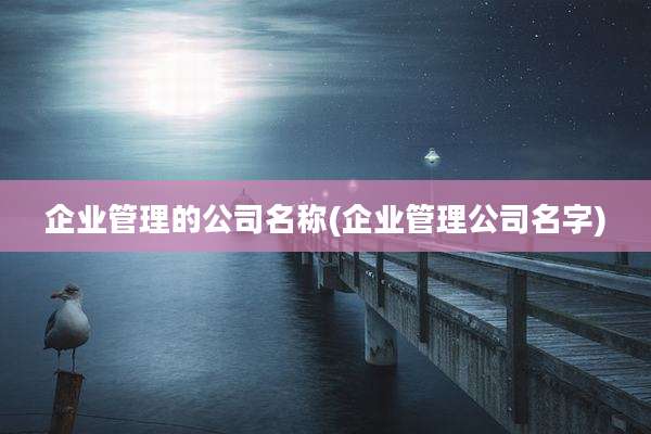企业管理的公司名称(企业管理公司名字)