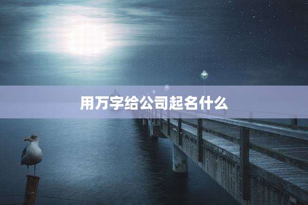 用万字给公司起名什么