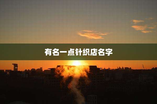 有名一点针织店名字