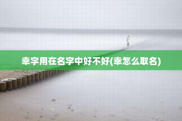幸字用在名字中好不好(幸怎么取名)