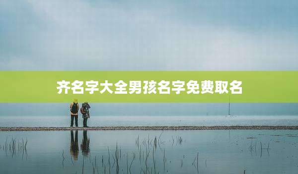 齐名字大全男孩名字免费取名