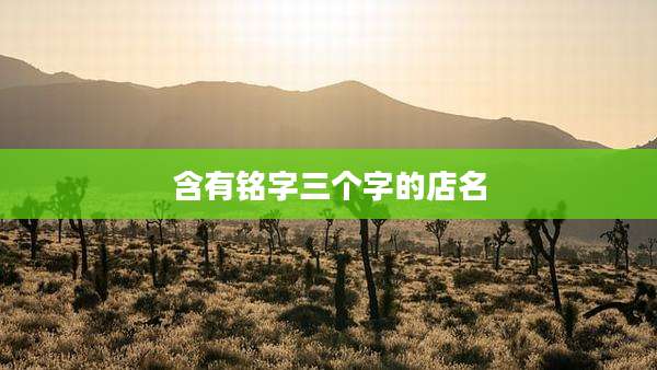 含有铭字三个字的店名