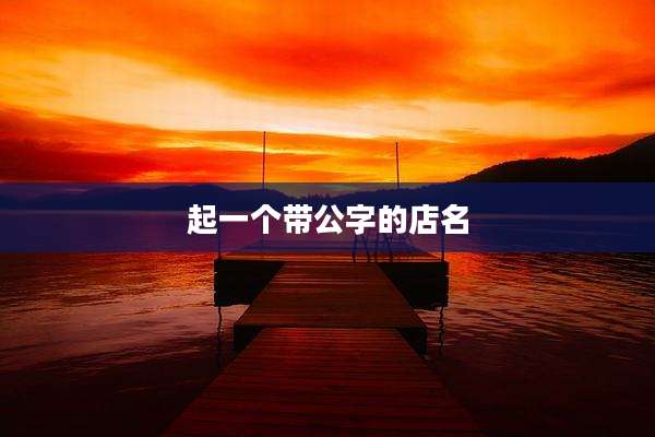 起一个带公字的店名