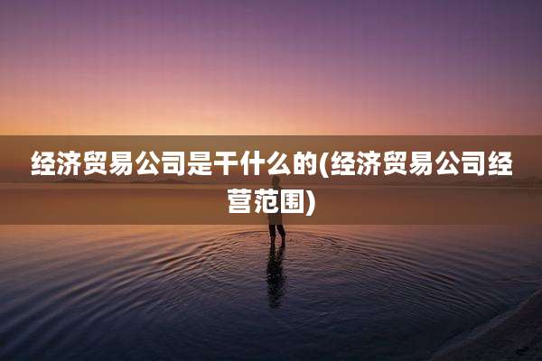 经济贸易公司是干什么的(经济贸易公司经营范围)