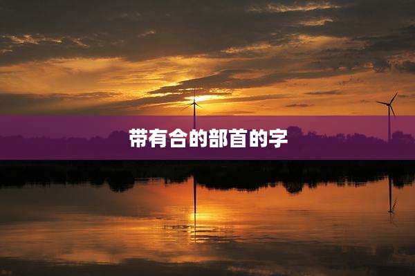 带有合的部首的字