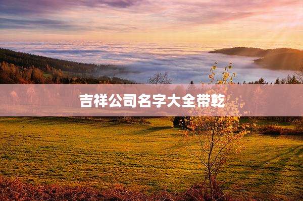 吉祥公司名字大全带乾