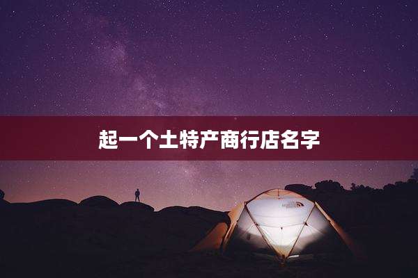 起一个土特产商行店名字