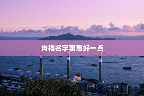 肉档名字寓意好一点