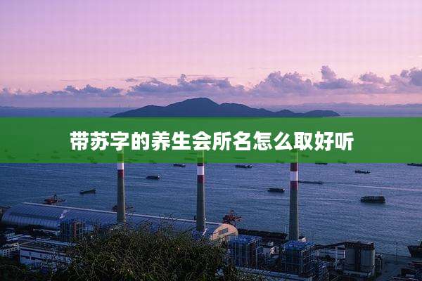 带苏字的养生会所名怎么取好听