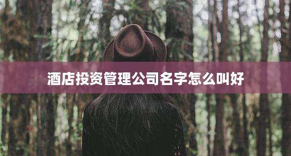 酒店投资管理公司名字怎么叫好
