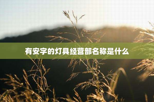 有安字的灯具经营部名称是什么