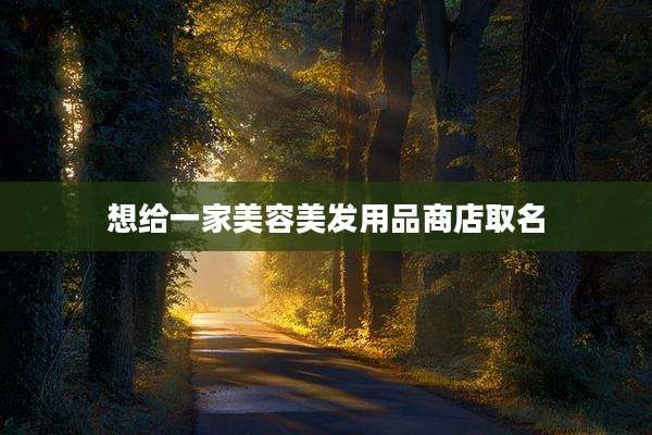 想给一家美容美发用品商店取名