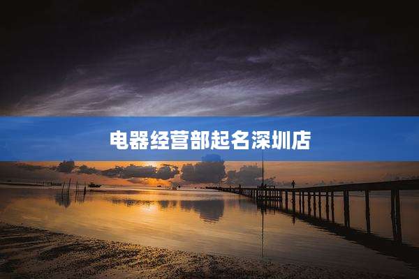 电器经营部起名深圳店