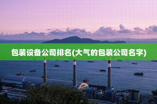 包装设备公司排名(大气的包装公司名字)