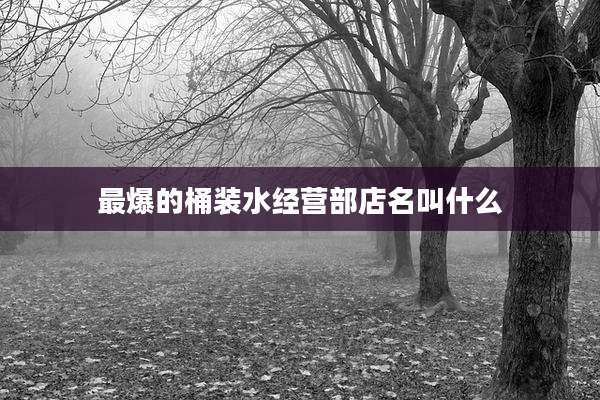 最爆的桶装水经营部店名叫什么