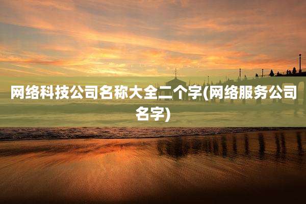 网络科技公司名称大全二个字(网络服务公司名字)