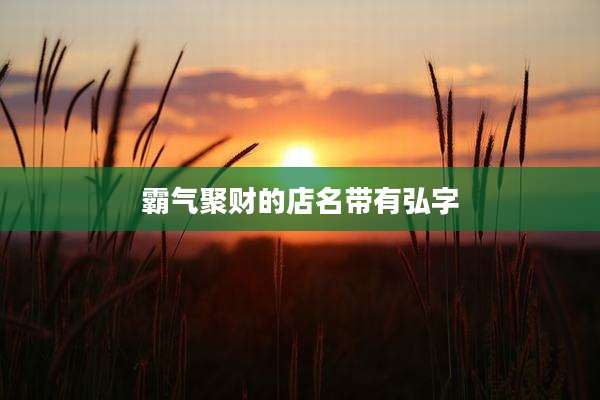 霸气聚财的店名带有弘字