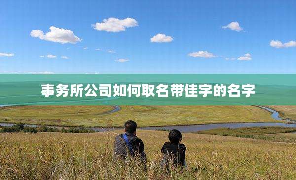 事务所公司如何取名带佳字的名字