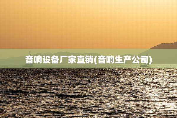 音响设备厂家直销(音响生产公司)