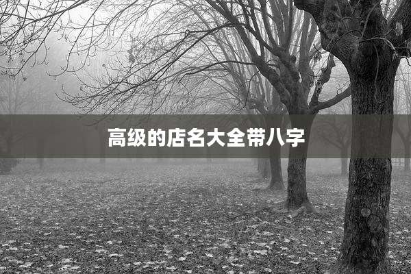 高级的店名大全带八字