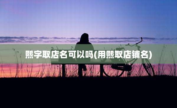 熙字取店名可以吗(用熙取店铺名)
