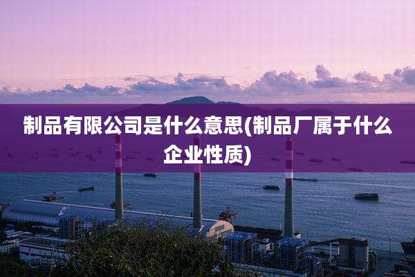 制品有限公司是什么意思(制品厂属于什么企业性质)