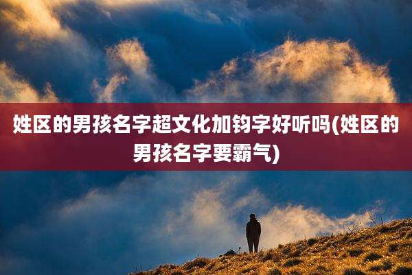 姓区的男孩名字超文化加钧字好听吗(姓区的男孩名字要霸气)