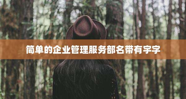 简单的企业管理服务部名带有宇字