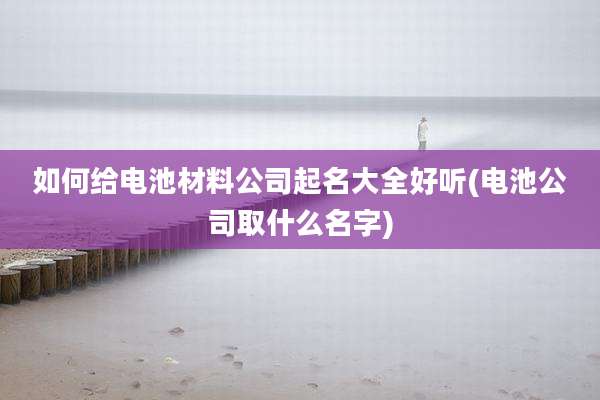 如何给电池材料公司起名大全好听(电池公司取什么名字)