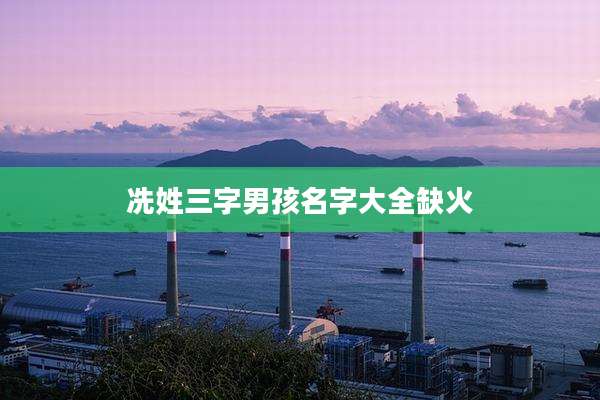 冼姓三字男孩名字大全缺火