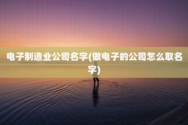 电子制造业公司名字(做电子的公司怎么取名字)