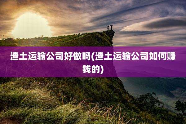 渣土运输公司好做吗(渣土运输公司如何赚钱的)