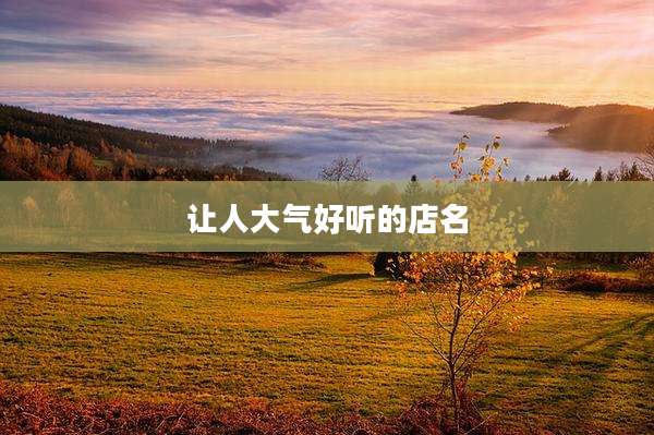让人大气好听的店名