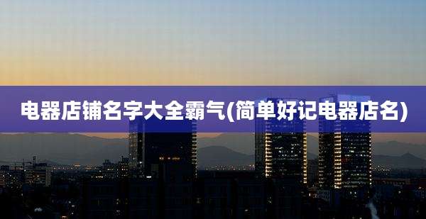 电器店铺名字大全霸气(简单好记电器店名)