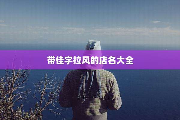 带佳字拉风的店名大全