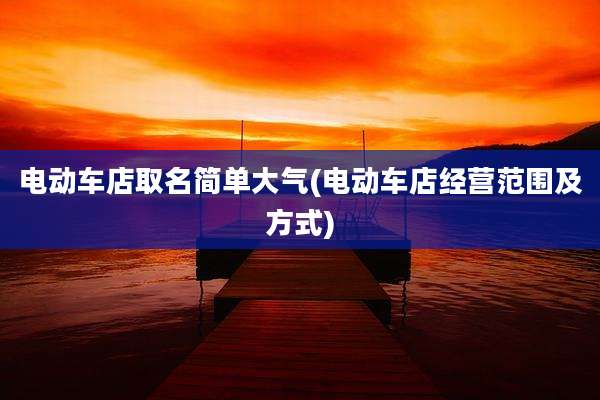 电动车店取名简单大气(电动车店经营范围及方式)