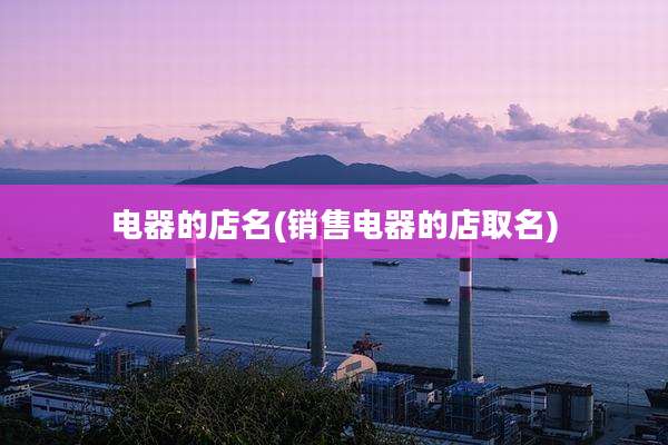 电器的店名(销售电器的店取名)