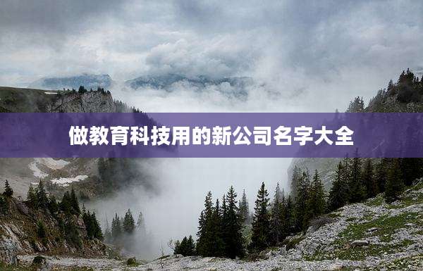 做教育科技用的新公司名字大全
