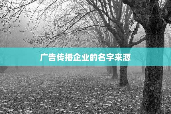 广告传播企业的名字来源