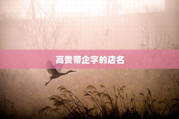 高贵带企字的店名