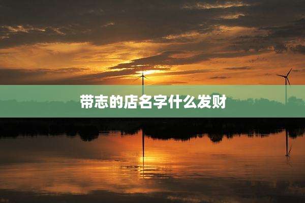 带志的店名字什么发财