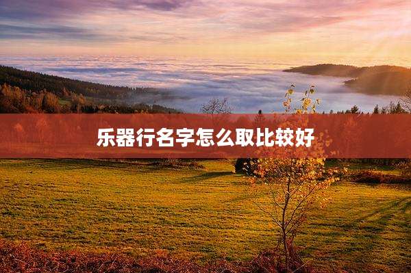 乐器行名字怎么取比较好