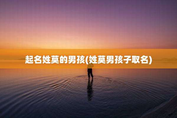起名姓莫的男孩(姓莫男孩子取名)