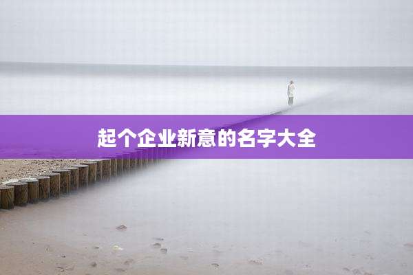 起个企业新意的名字大全