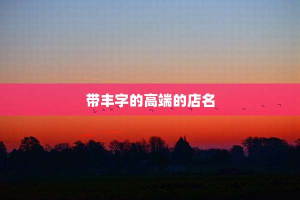带丰字的高端的店名