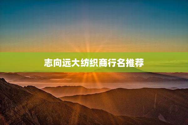 志向远大纺织商行名推荐