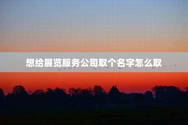 想给展览服务公司取个名字怎么取