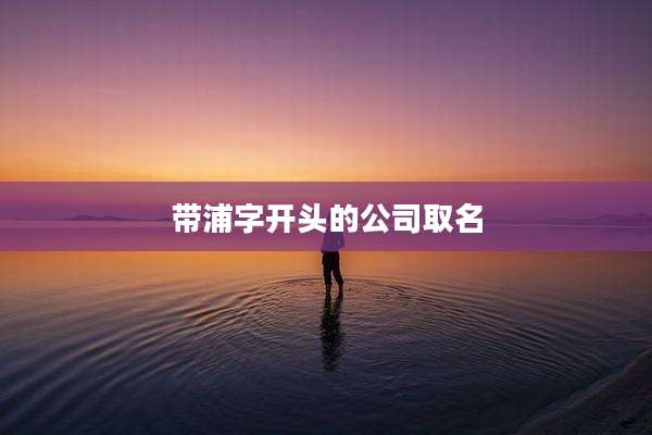 带浦字开头的公司取名