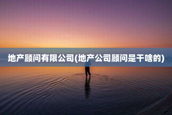 地产顾问有限公司(地产公司顾问是干啥的)