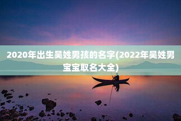 2020年出生吴姓男孩的名字(2022年吴姓男宝宝取名大全)